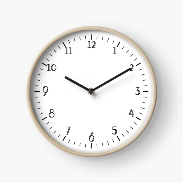Simple White Clock With Black Numbers Clock