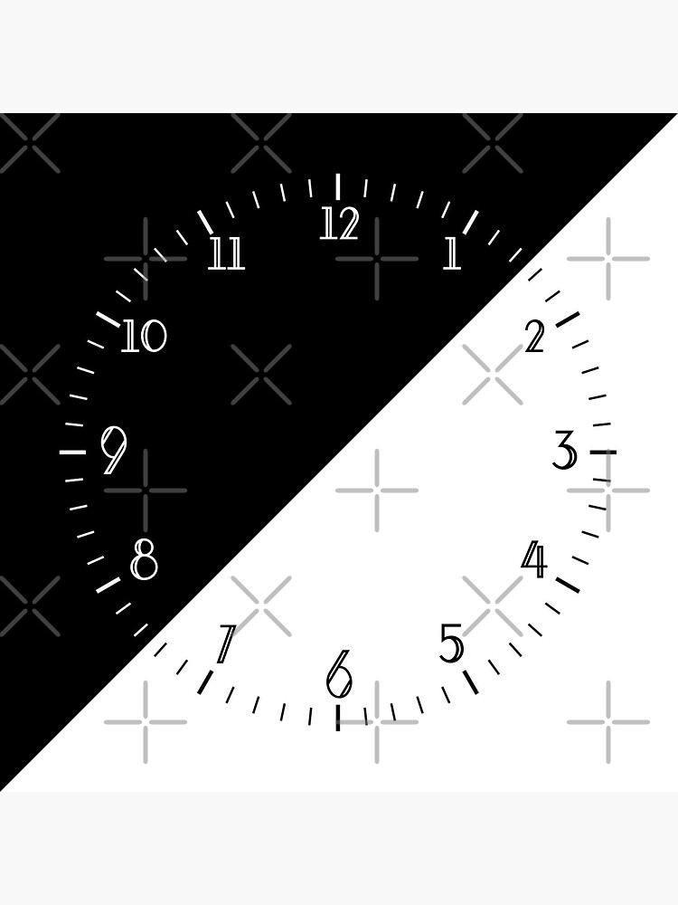 "Simple Black and White Clock With Numbers" Sticker by Abde32 Redbubble