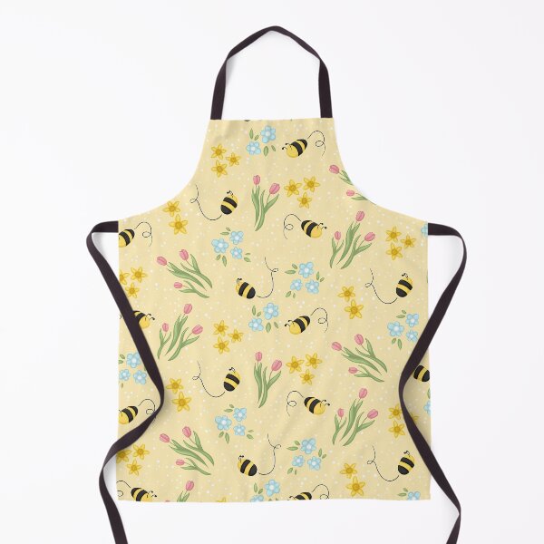 Item preview, Cute Spring Bee Tulips and Daffodils Flower Pattern Digital Illustration designed and sold by AlmightyClaire.