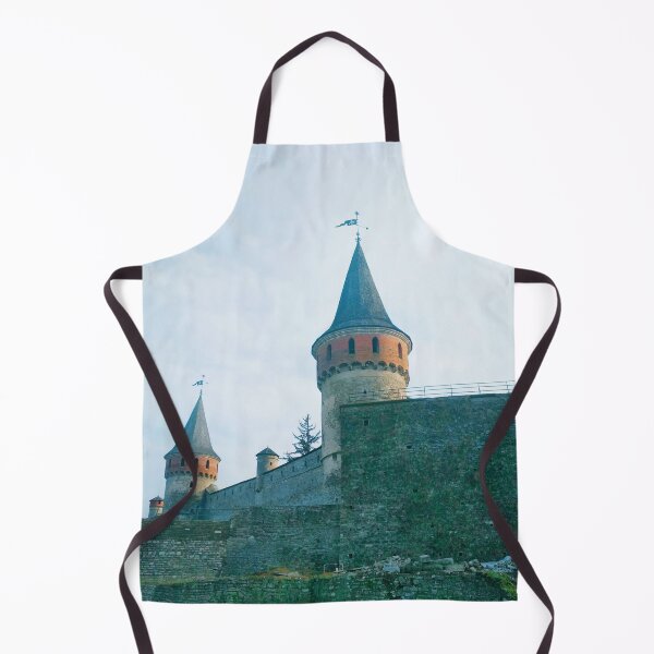 Item preview, Some turrets of the Old Fortress against the background of the blue cloudy sky, Kamenets-Podolsky, Ukraine designed and sold by helenkaiy.