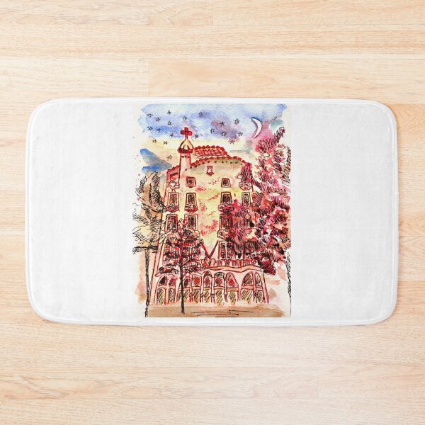 Item preview, Barcelona at night, watercolor, casa mila by night, starry night in Barcelona designed and sold by Ala Lopatniov.