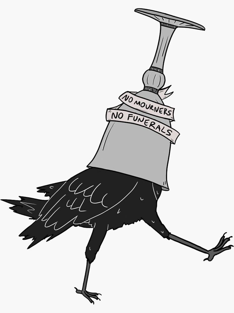 Черно белый ворон мем "Six Of Crows" Sticker for Sale by Victoria B Redbubble