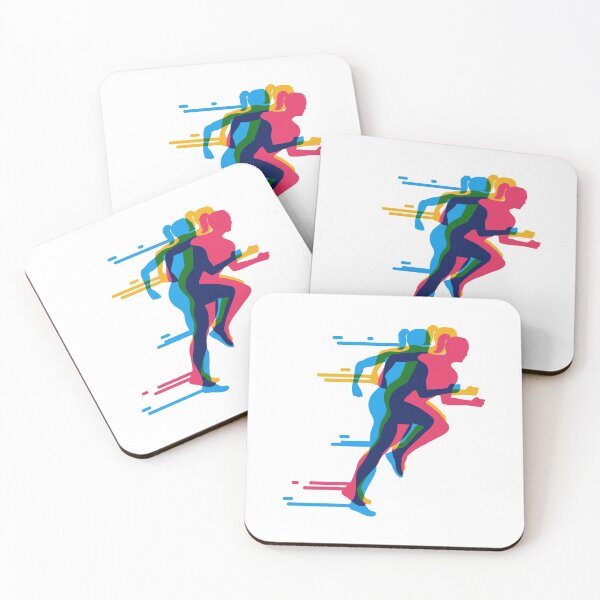 Item preview, Sport illustration. Running girl. Colorful runner designed and sold by TJprint.