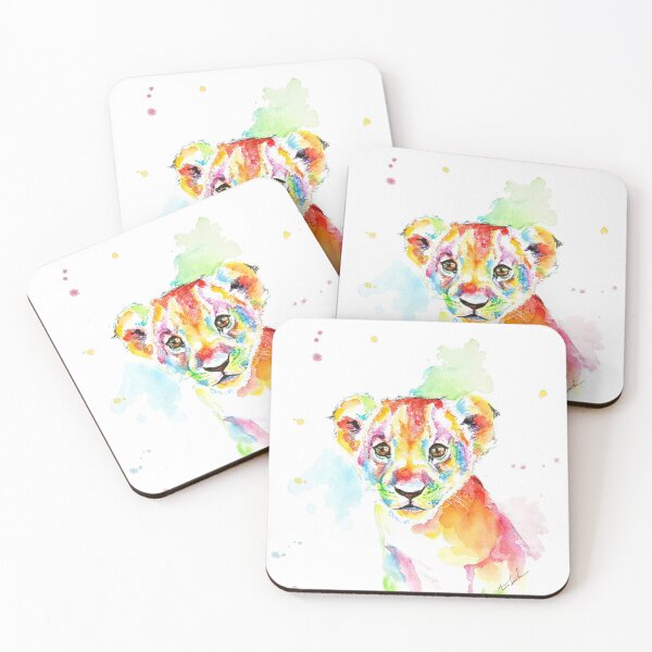 Item preview, Watercolor - lion cub in colorful designed and sold by Pappzauber.