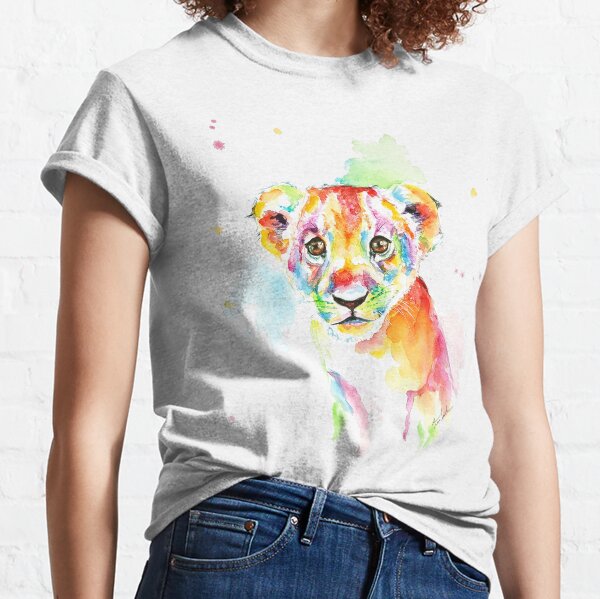Aquarell - Löwenjunges in bunt Classic T-Shirt