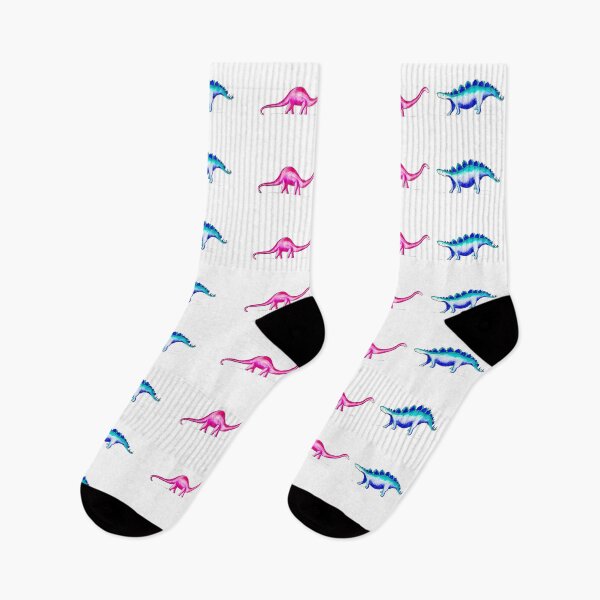 Item preview, Friendly Dinosaurs - Blue Stegosaurus and Pink Diplodocus designed and sold by Maddy Bennett.