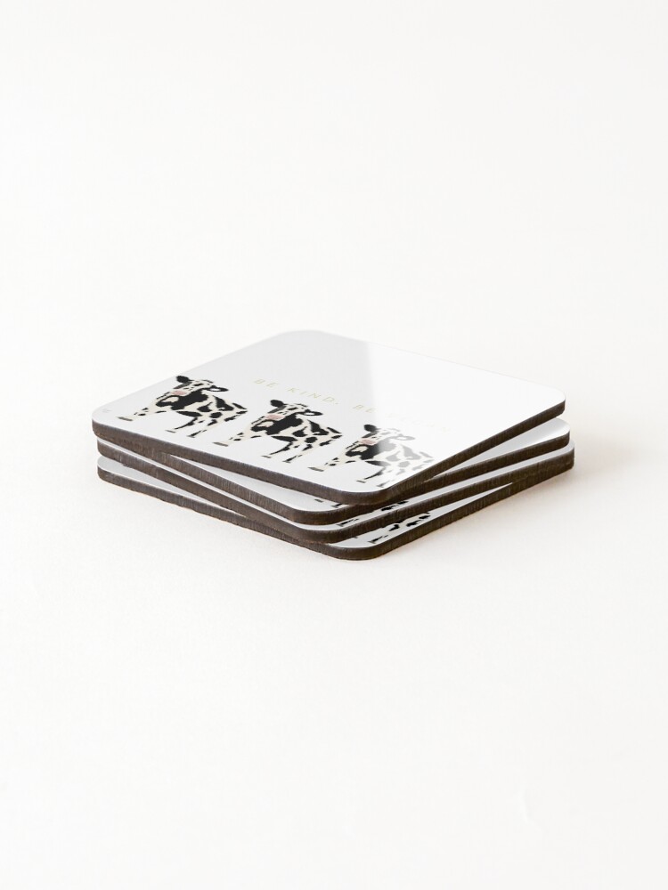 Alternate view of Cows, Go Vegan Coasters (Set of 4)