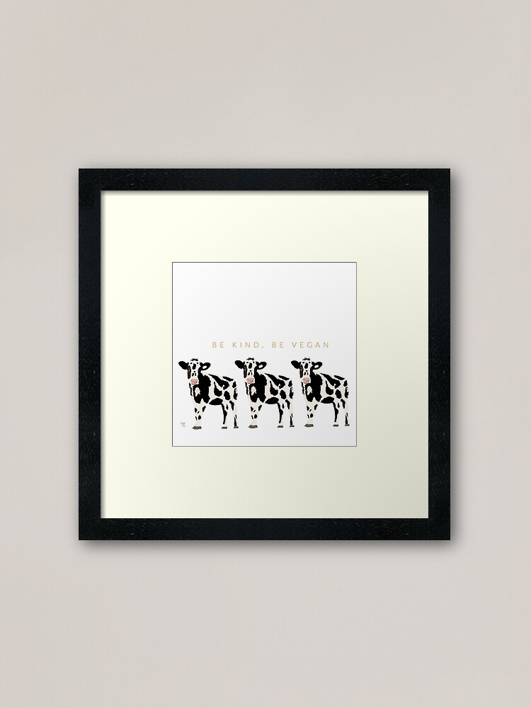 Alternate view of Cows, Go Vegan Framed Art Print