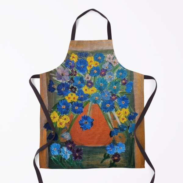 Item preview, Some abstract mixed flowers in a metallic vase  designed and sold by kkartwork.