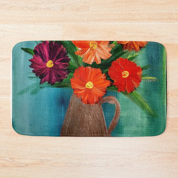 Item preview, Some abstract mixed flowers in a metallic vase  designed and sold by kkartwork.