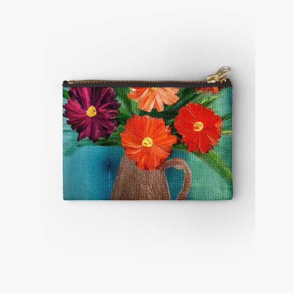 Item preview, Some abstract mixed flowers in a metallic vase  designed and sold by kkartwork.