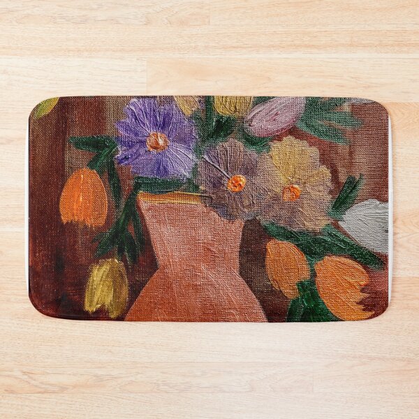 Item preview, Some abstract mixed flowers in a metallic vase  designed and sold by kkartwork.