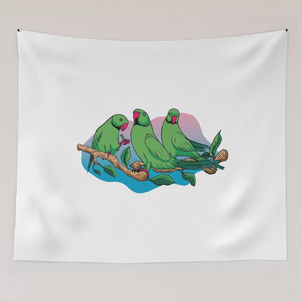 Item preview, Rose-ringed Parakeet Parrot designed and sold by DerSenat.