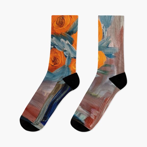 Artikelvorschau, Sonnenblumen in einer metallisch silbernen und blauen Vase entworfen und verkauft von kkartwork.