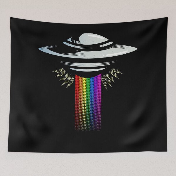 Item preview, Alien - UFO - Spaceship - Rainbow designed and sold by Art-Bazaar.