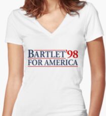 Camiseta entallada de cuello en V Bartlet for America Slogan