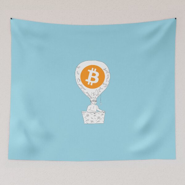 Item preview, Bitcoin Wojack With Hot Air Balloon Head designed and sold by D1mon.