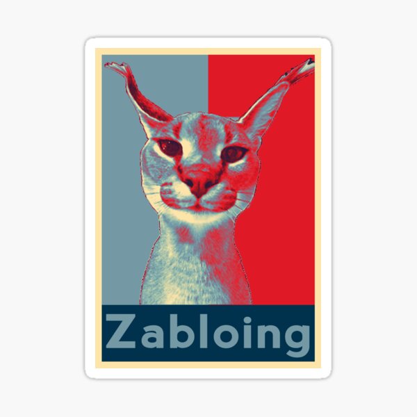 Zabloing Cat Meme - Zabloing Floppa Cat - Sticker