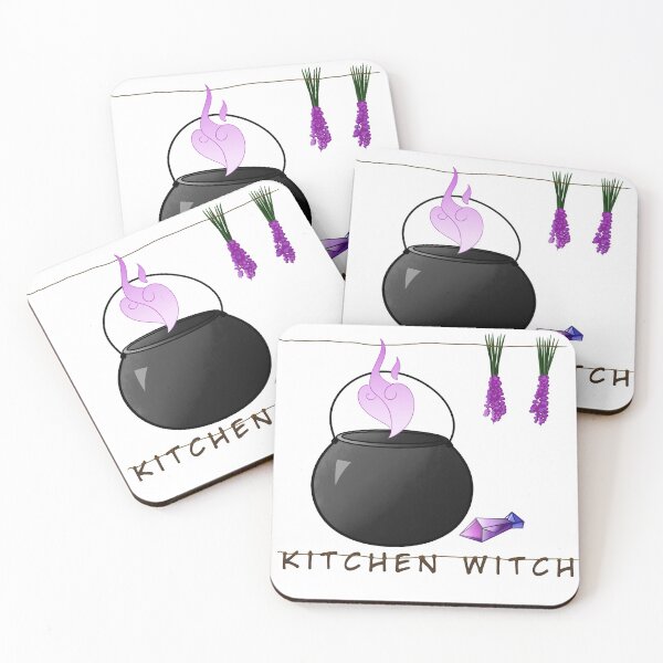 Item preview, Kitchen witch cauldron, crystals and lavender aesthetic design designed and sold by Semseh.
