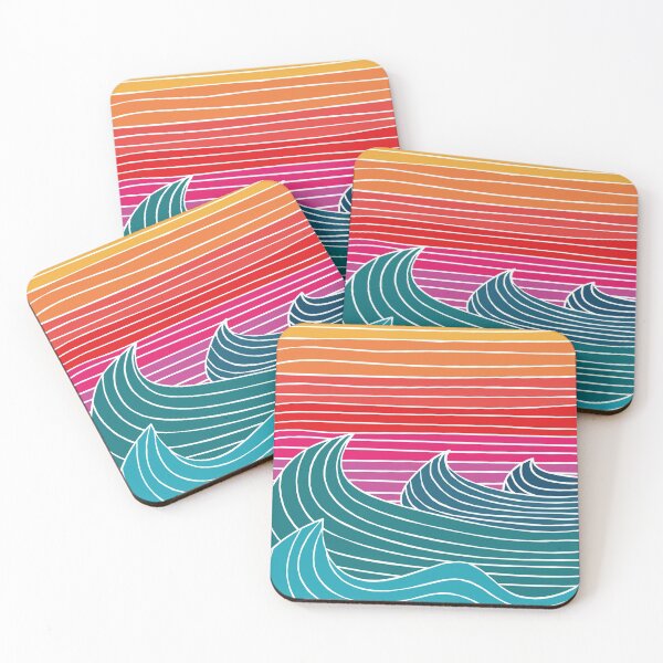 Item preview, Sunset Ocean Waves Surfing Colorful California Beach Vibes designed and sold by urbnduck.