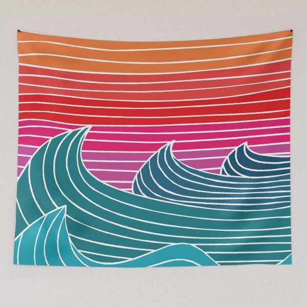 Item preview, Sunset Ocean Waves Surfing Colorful California Beach Vibes designed and sold by urbnduck.