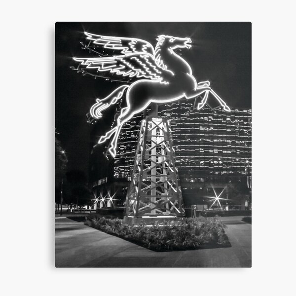 Dallas Pegasus BW Metal Print