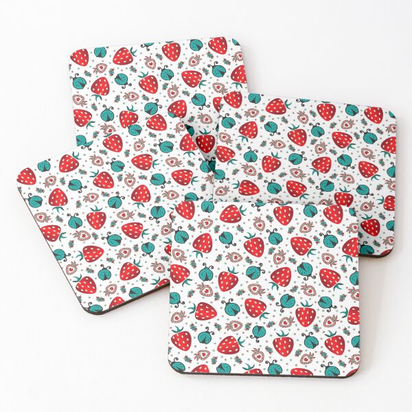 Item preview, Copy of strawberry and beatle surface pattern designed and sold by SankiWorld.
