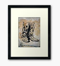 Cowgirl Cowboy Western Rodeo Boots Framed Print