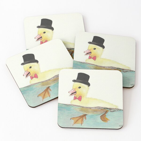 Item preview, Duckling with top hat watercolor illustration  designed and sold by Nh-art-planet.