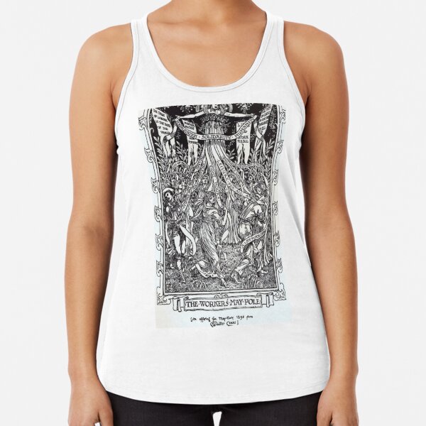 Walter Crane illustration:  The Workers May Pole - May Day Beltane Ritual   Racerback Tank Top