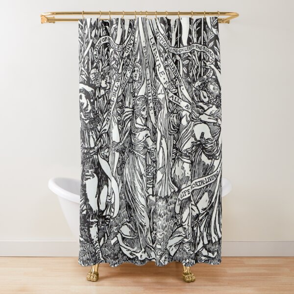 Walter Crane illustration:  The Workers May Pole - May Day Beltane Ritual   Shower Curtain