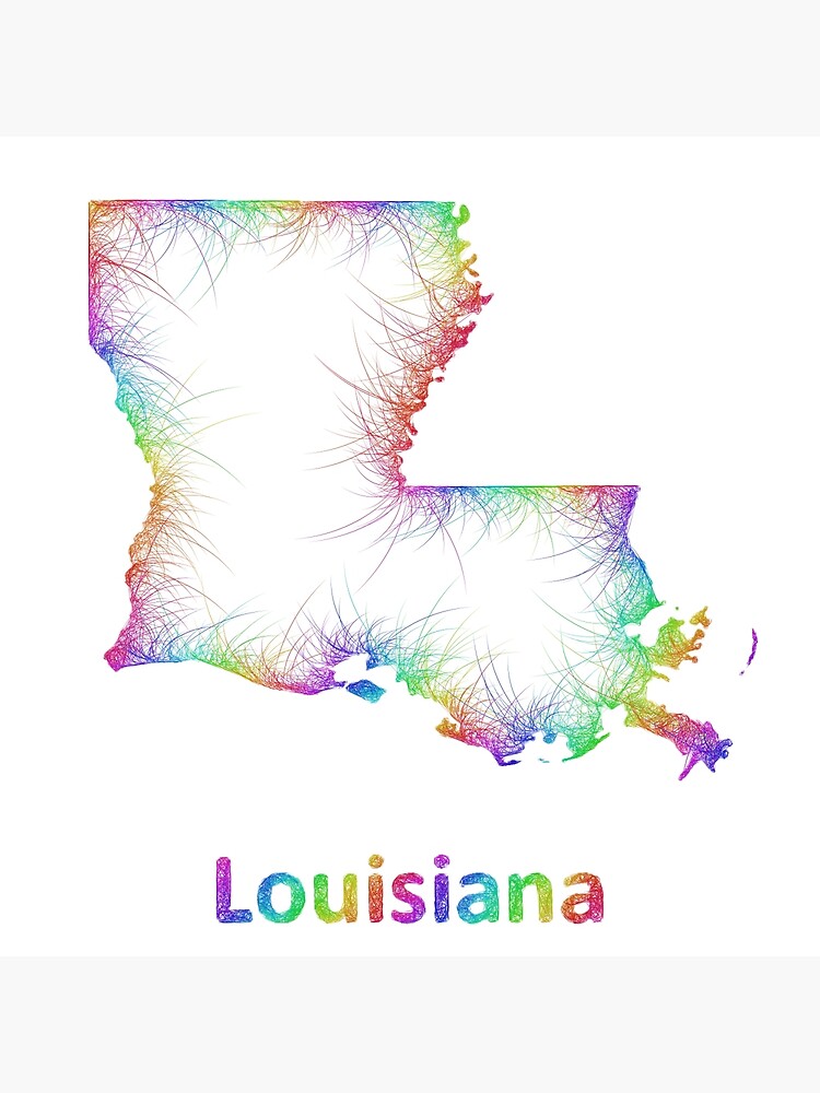 "Rainbow Louisiana map" Poster for Sale by davidzydd Redbubble