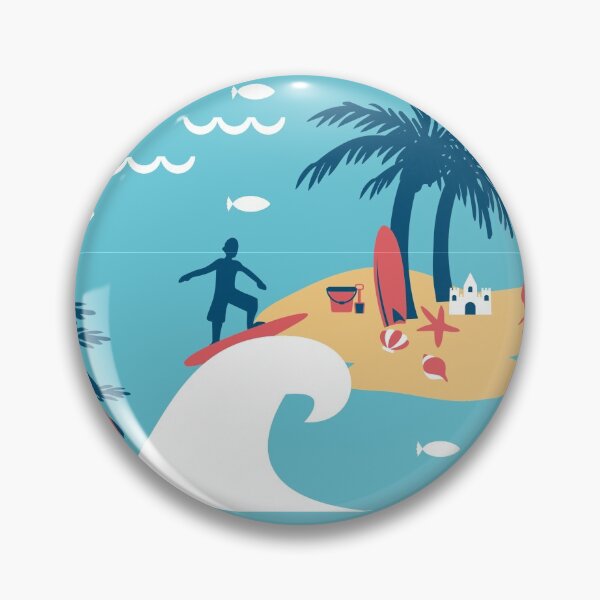 Item preview, Enjoy Blue Surfing Cartoon Illustration designed and sold by FlinArt.