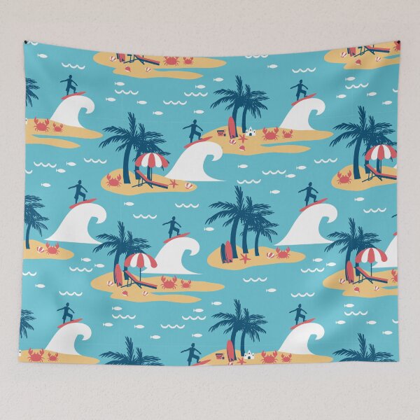 Item preview, Enjoy Blue Surfing Cartoon Illustration designed and sold by FlinArt.