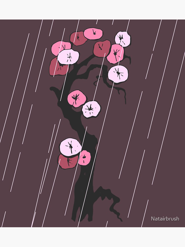 "when it rains spring flowers bloom" Sticker by Natairbrush Redbubble