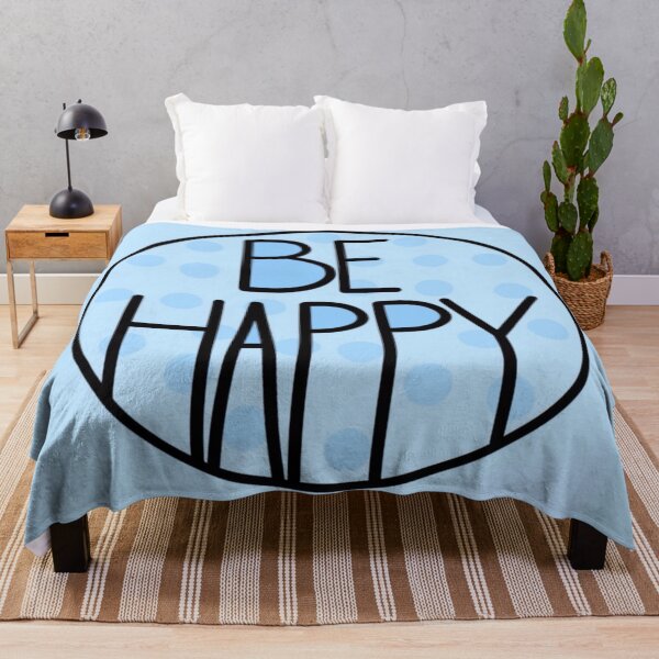 Item preview, Just Be Happy Positive Quote , Light Blue designed and sold by Barolina.