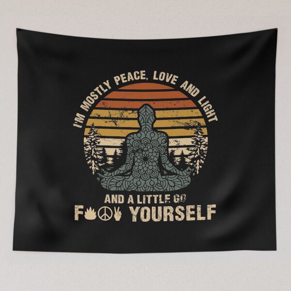 Item preview, I'm Mostly Peace Love And Light And A Little Go Yoga Top Spiritual Yoga Meditation Mat Focus Mind Breathe designed and sold by shirti.