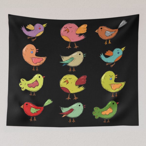 Item preview, Kids print, coloured birds designed and sold by thekidsprint.