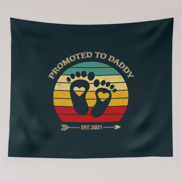 Item preview, Promoted to Daddy Est 2021 Cute Retro Sunset designed and sold by Holiday-Art.