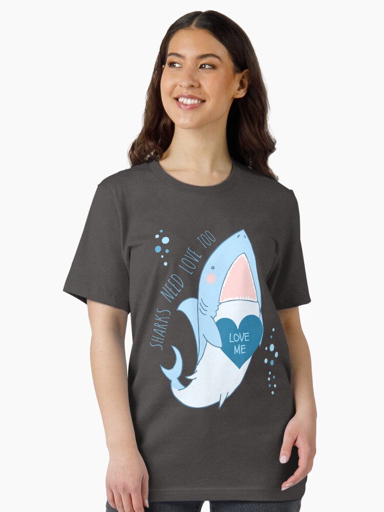 Thumbnail 2 of 7, Essential T-Shirt, sharks need love too designed and sold by FandomizedRose.