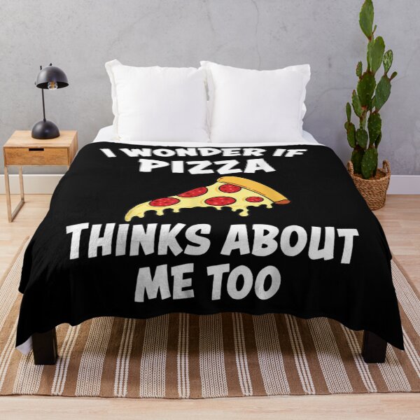 Item preview, I Wonder If Pizza Thinks About Me Too Funny Snack Food Pizza Gift designed and sold by rubysheila.