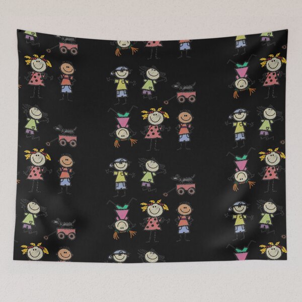 Item preview,  Kids print, coloured kids playing 2 designed and sold by thekidsprint.