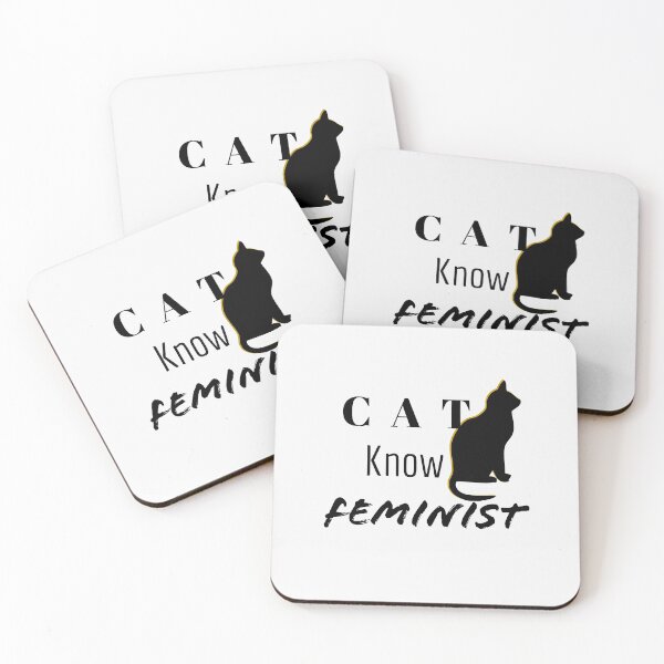 Item preview, Cat know feminist Black and white designed and sold by Randomlifestore.