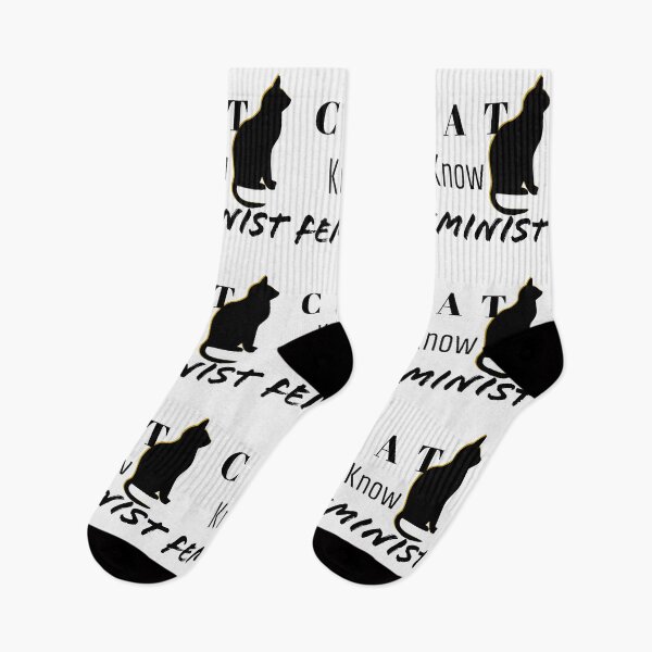 Item preview, Cat know feminist Black and white designed and sold by Randomlifestore.