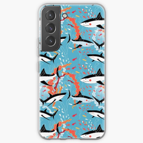 Graphic pattern of swimming sharks Samsung Galaxy Soft Case