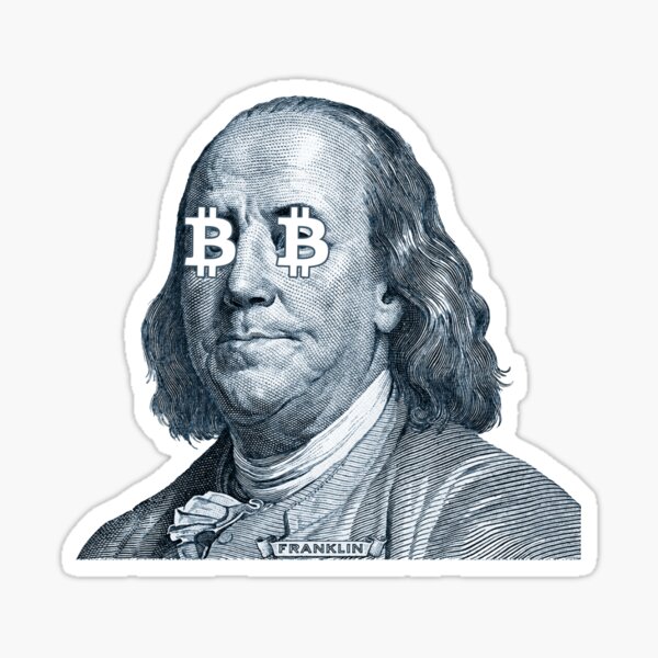 Benjamin Franklin Bitcoin Sticker