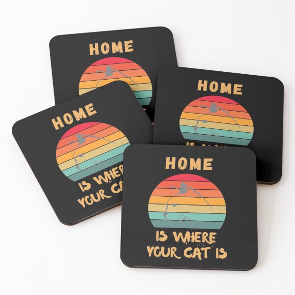 Item preview, Home is where your cat is with retro sunset  designed and sold by Davestre.