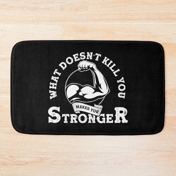 Item preview, What Doesnt Kill You Makes You Stronger - Motivational Workout Typography Art (Black Edition) designed and sold by WolfSpiritCo.