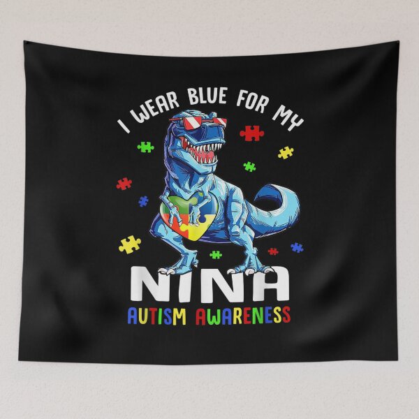Item preview, I Wear Blue For My Nina Autism Awareness Dinosaur Gift  designed and sold by rubysheila.