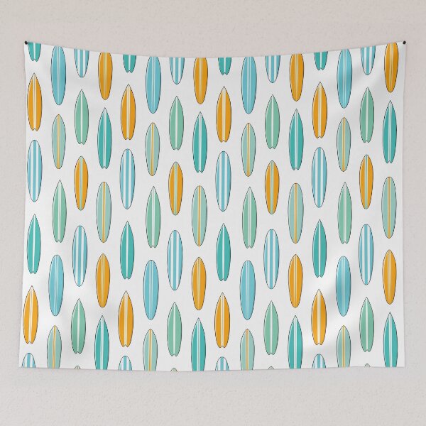 Item preview, Surf's Up - surfboard in teal and orange beach designed and sold by littlearrow.